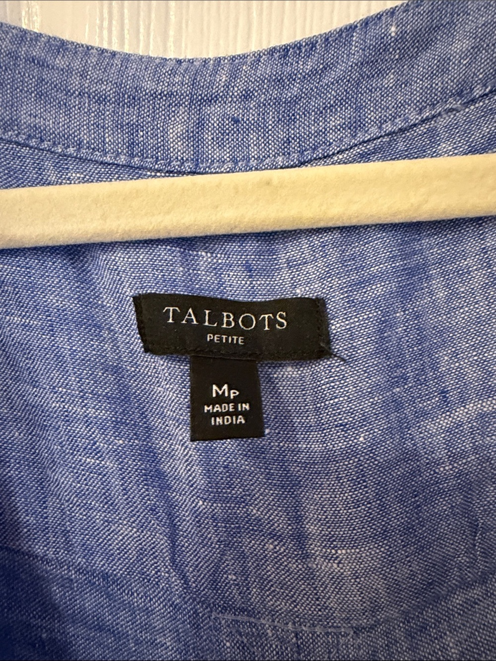 Talbots Blue Linen Henley Tunic Top - Picture 3 of 3